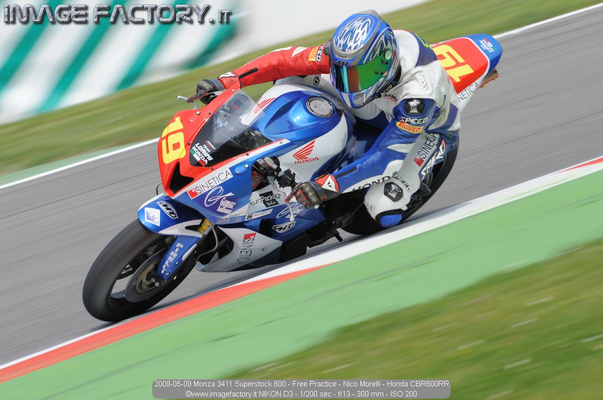 2009-05-09 Monza 3411 Superstock 600 - Free Practice - Nico Morelli - Honda CBR600RR
